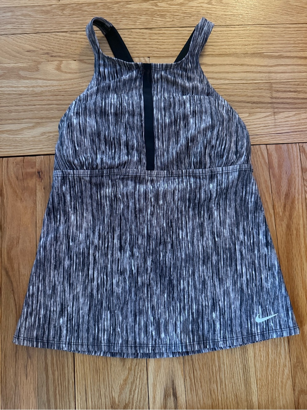 Nike Black and White Space-Dye Racerback  Tank / swim tank
